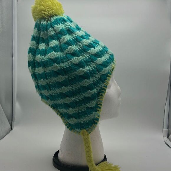 The North Face Girl's Fuzzy Earflap Beanie‎ Kokomo Green Medium - Picture 4 of 5